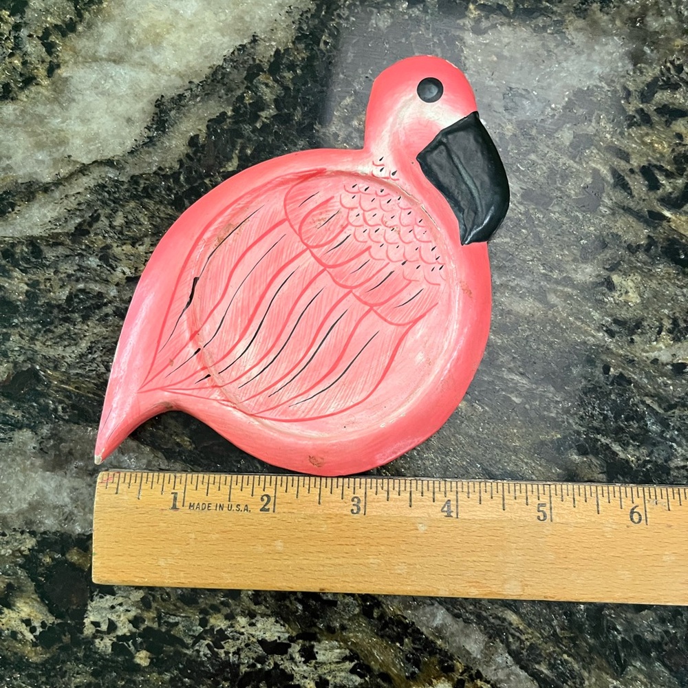 Flamingo Shaped Wood Coasters - set of 4